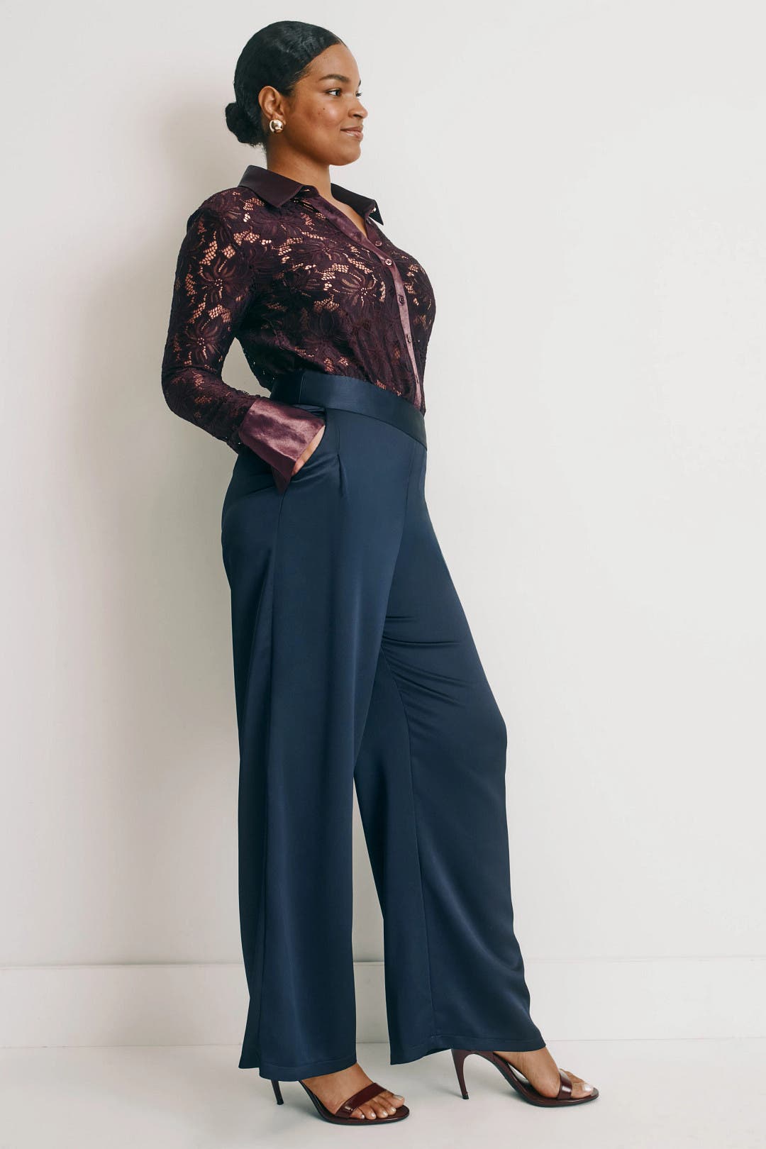 Sheer Lace Button Up Top by Derek Lam 10 Crosby x RTR | Rent the