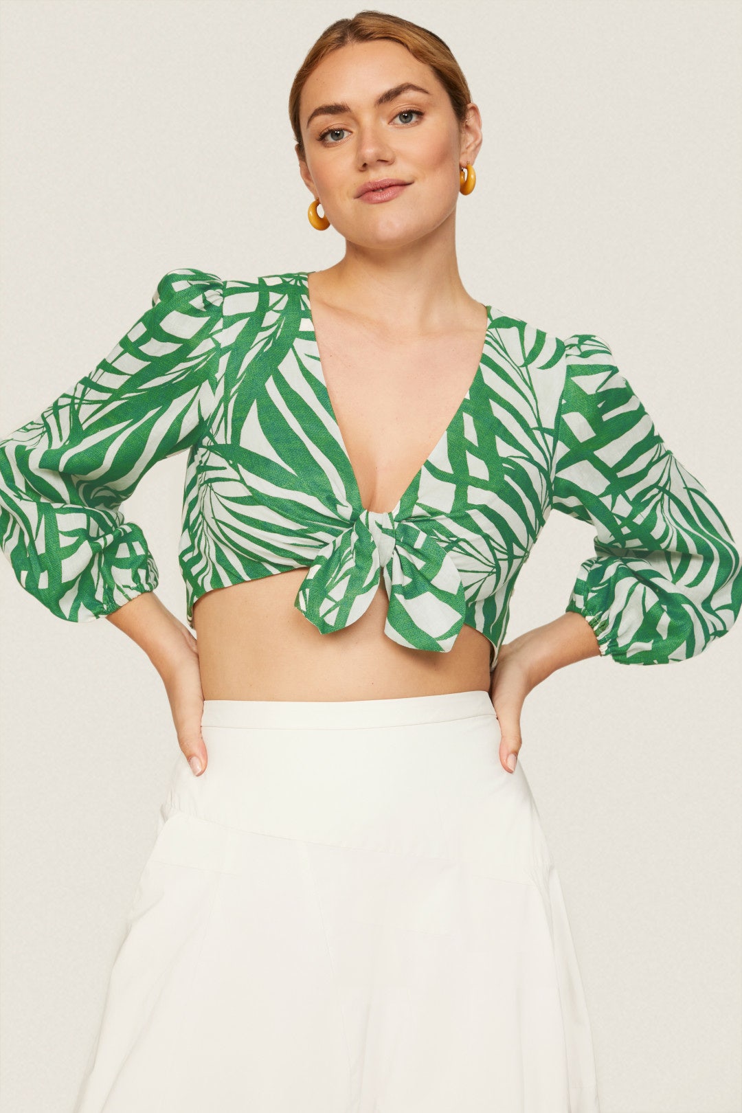 Palm Fronds Tie Front Top by kate spade new york 6