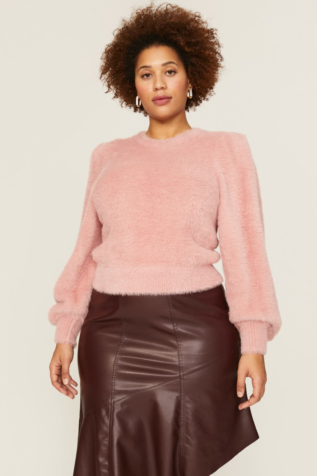Pink Fuzzy Sweater by Ronny Kobo x RTR | Rent the Runway