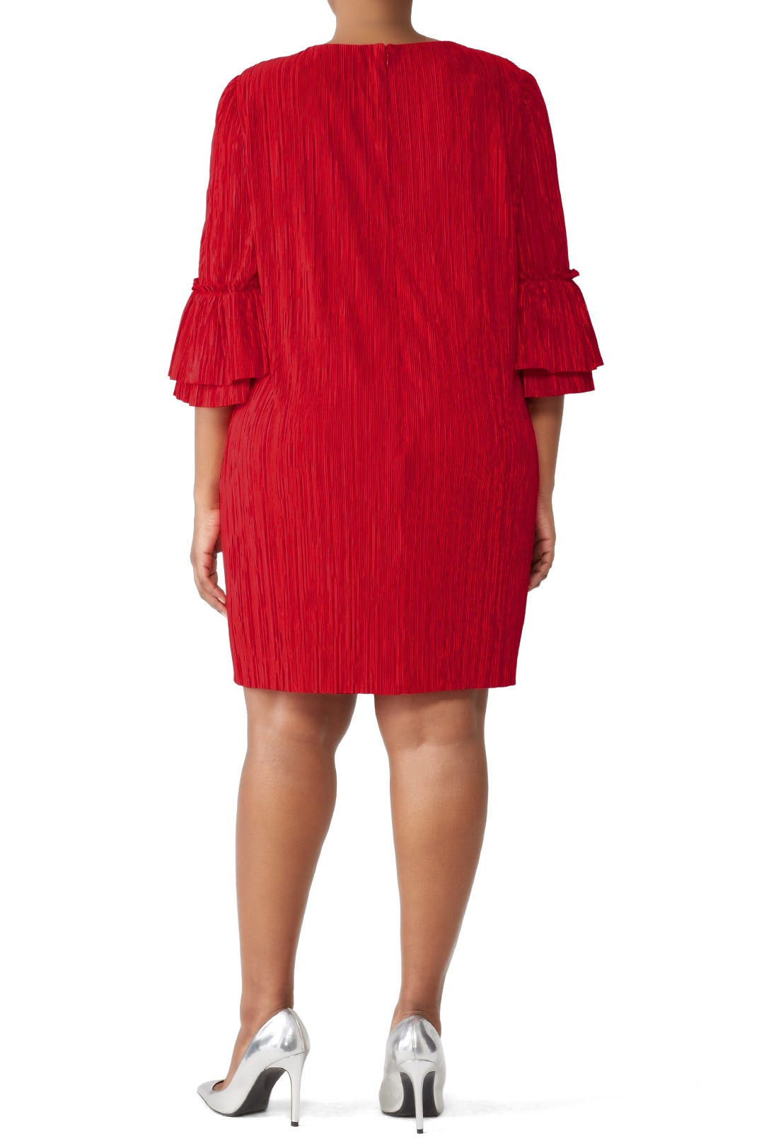Red Pleated Shift by Badgley Mischka 5