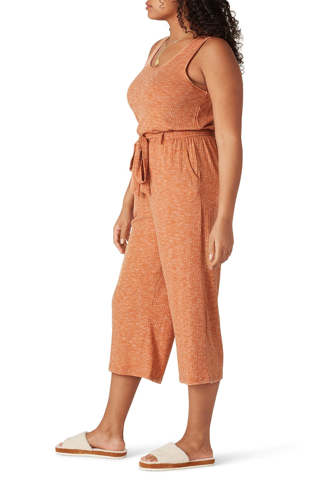 Orange Devin Knit Jumpsuit by B Collection by Bobeau 6