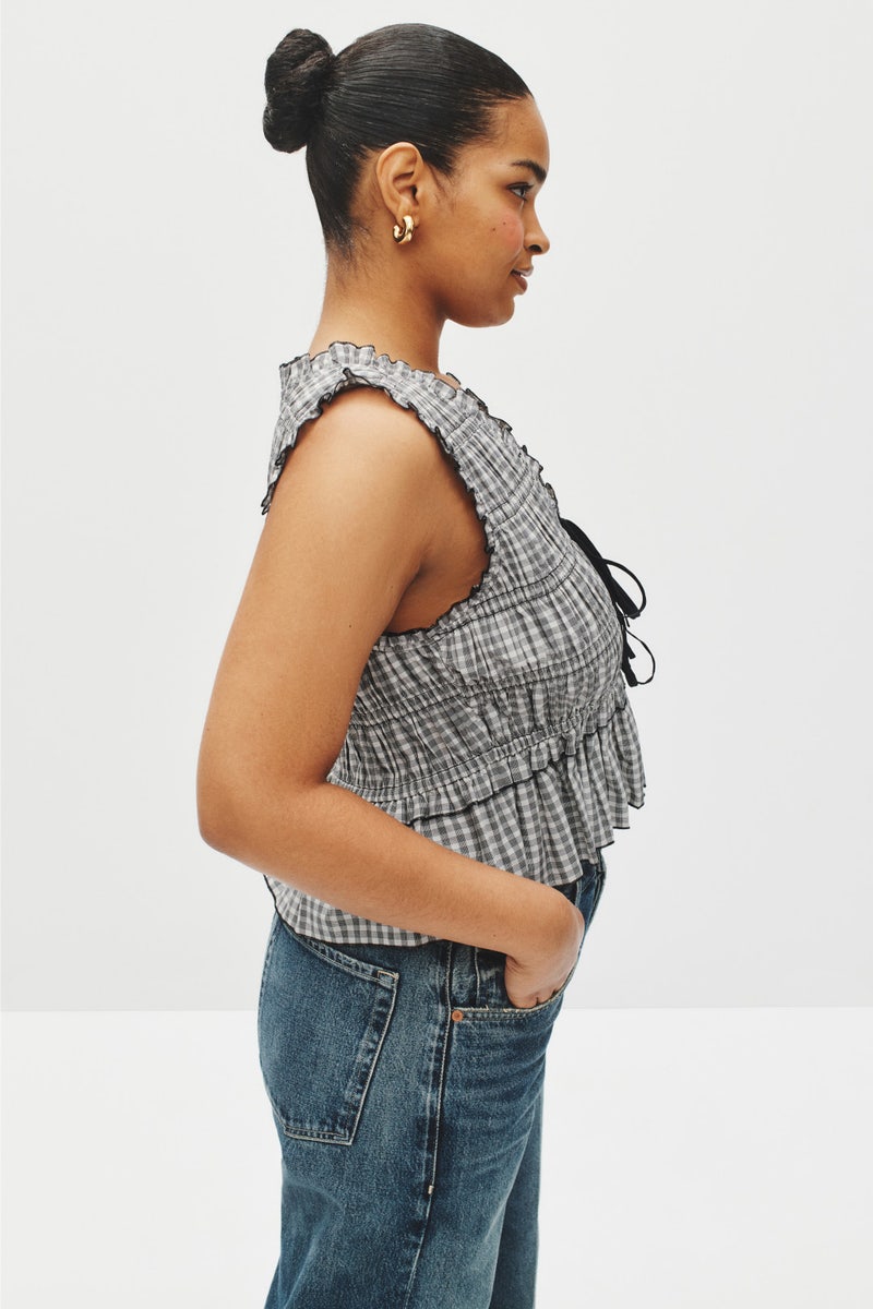 Martine Gingham Tie Blouse by Rails - Photo 6