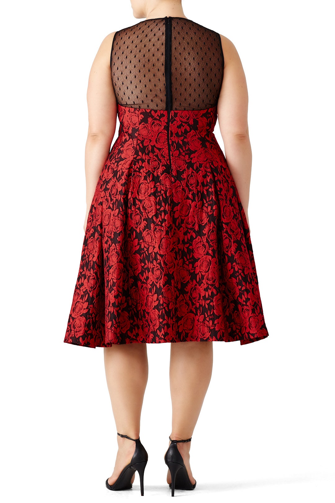 Burning Red Florals Dress  by Carmen Marc Valvo 5