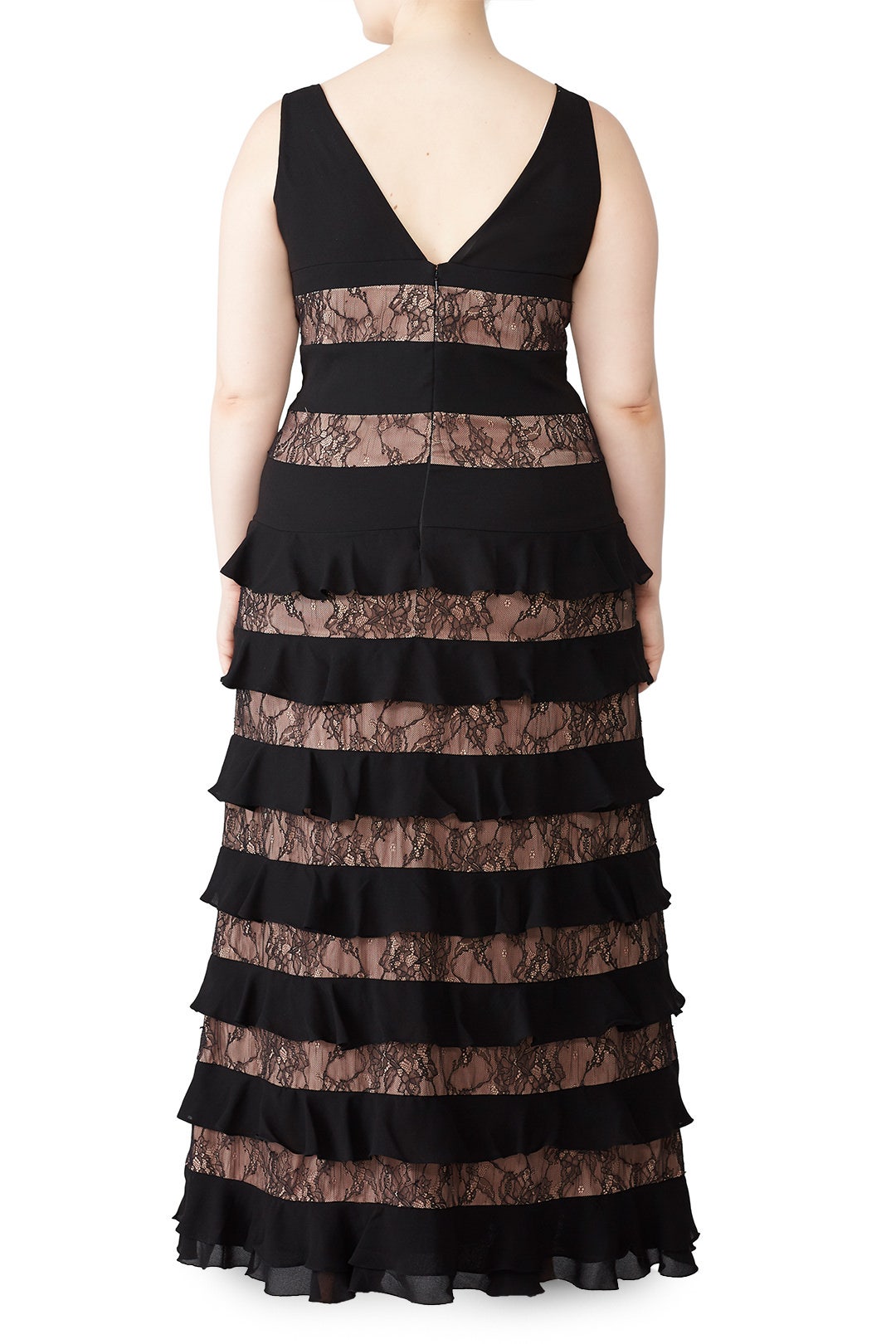 Striped Ruffle Gown by ML Monique Lhuillier 5