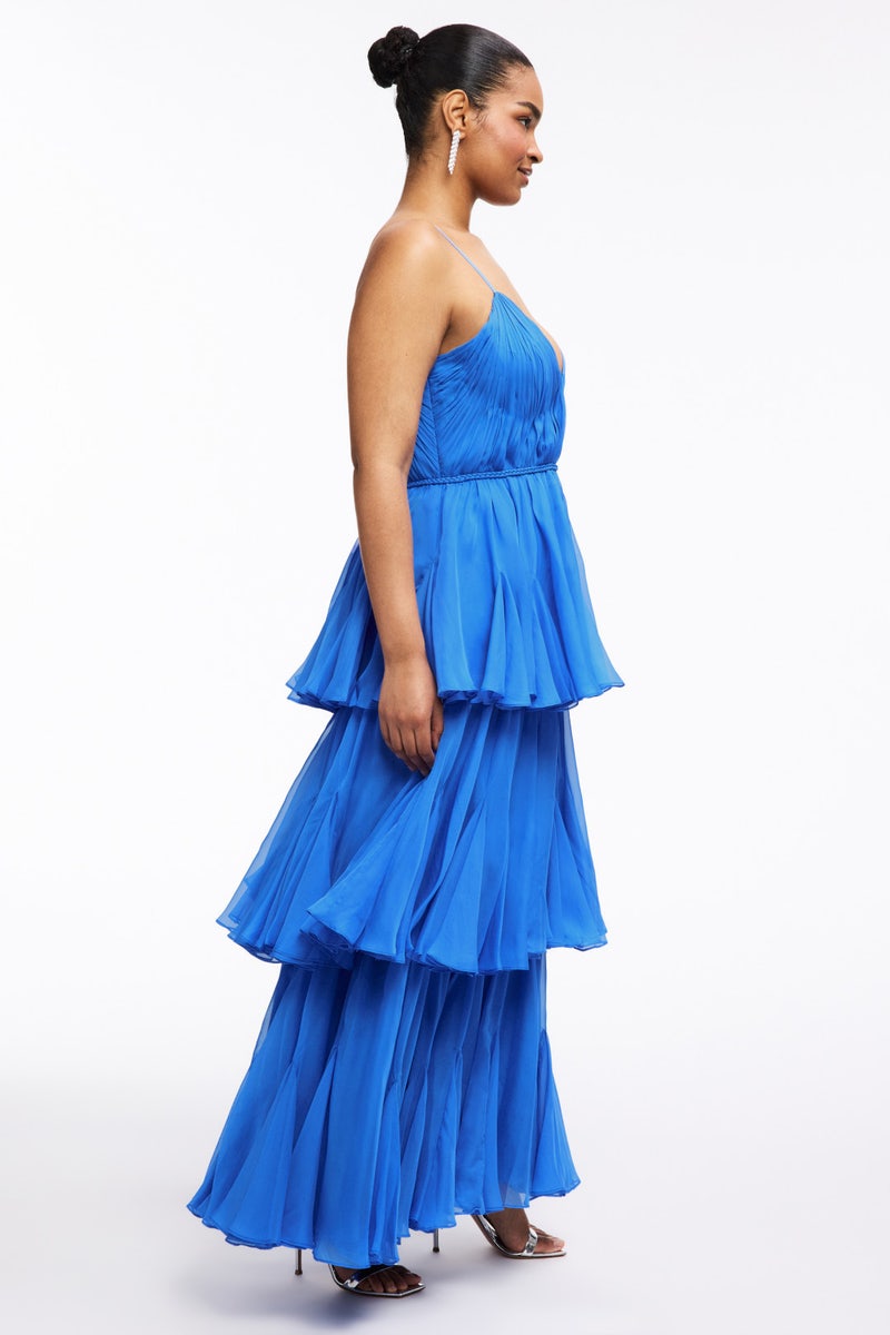 ​Thin Strap Tiered Chiffon Gown by Ieena for Mac Duggal - Photo 6