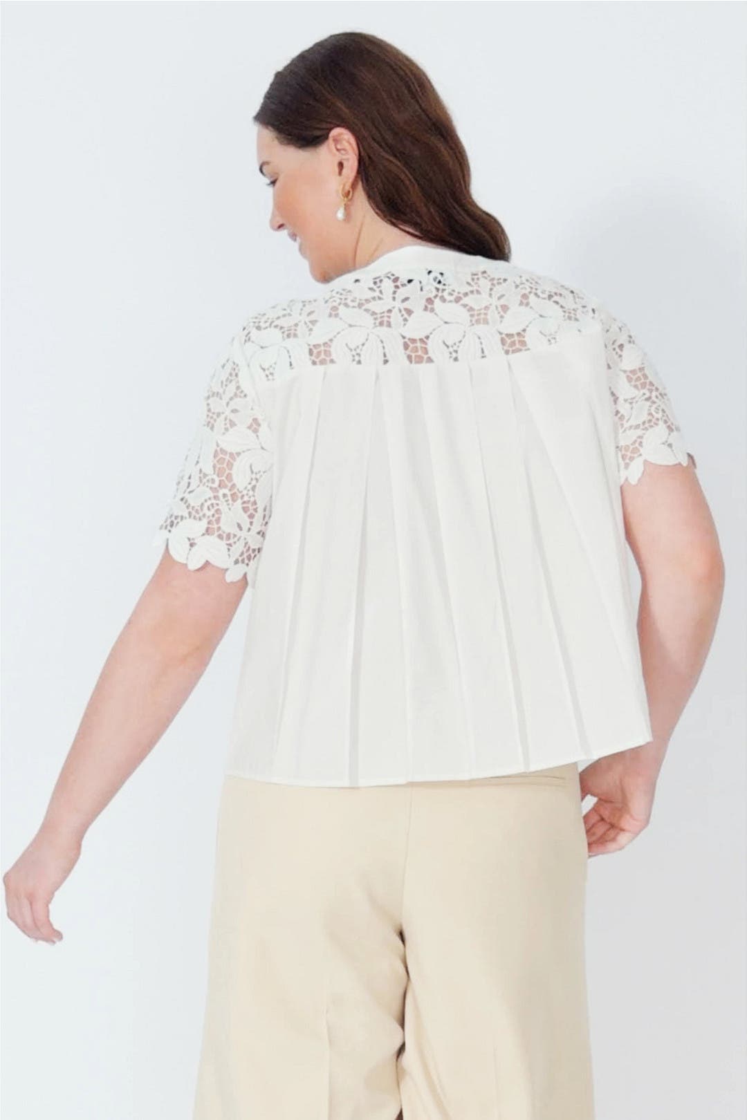 Lace Crew Neck Blouse by Derek Lam 10 Crosby x RTR | Rent the Runway