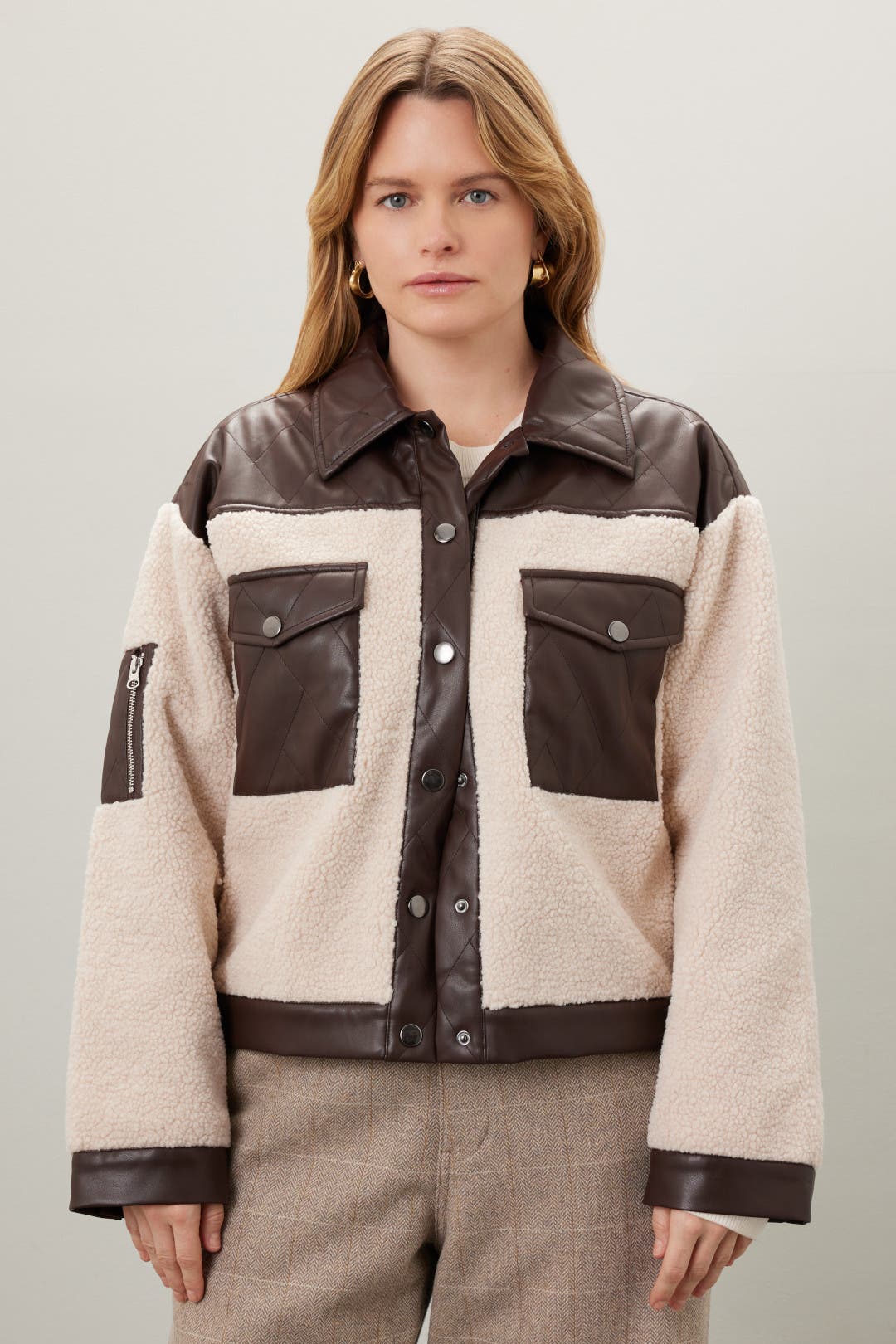 Quilted Leather Sherpa Jacket by Peter Som x RTR | Rent the Runway