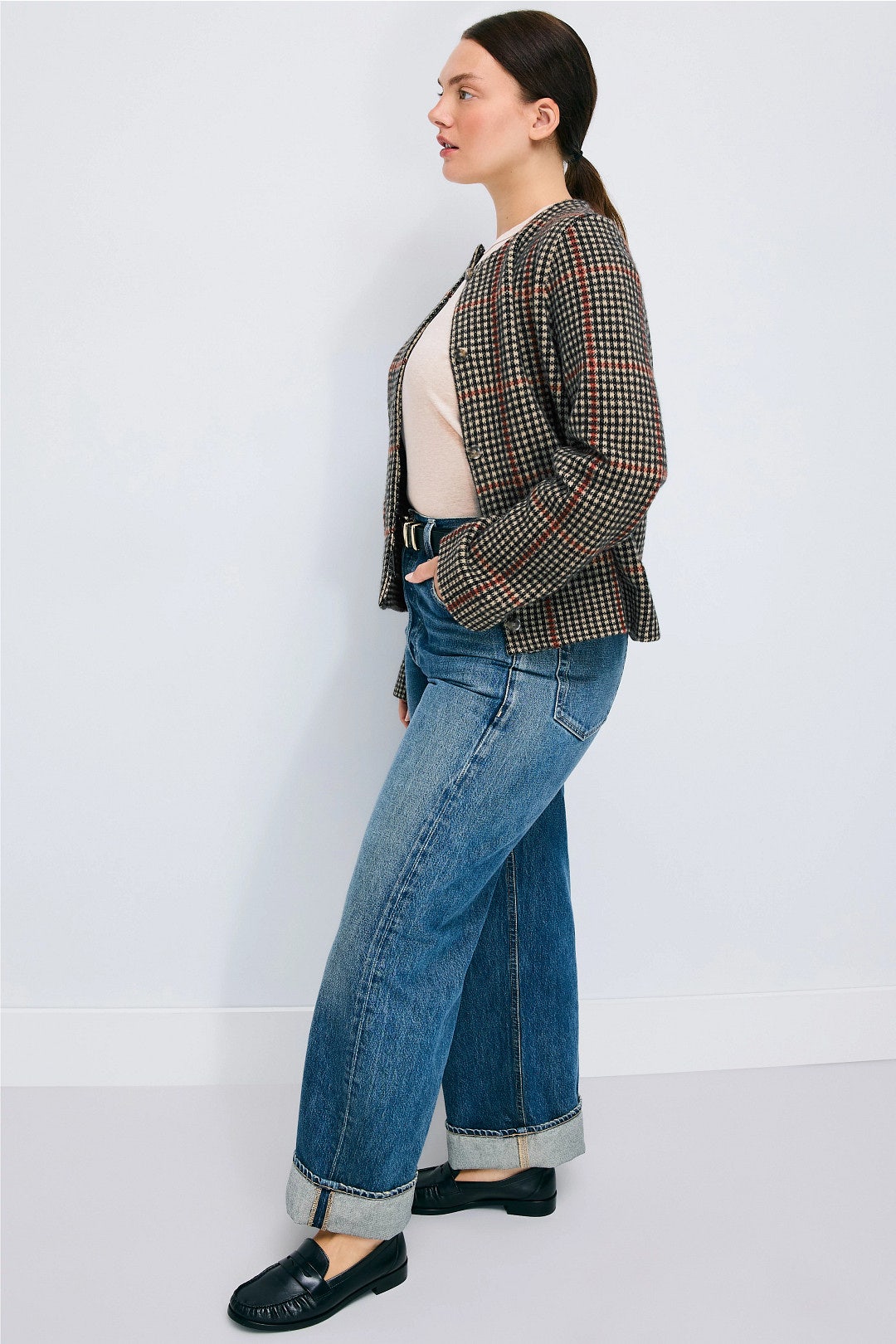 Intarsia Glen Plaid Jacket by VINCE. 6