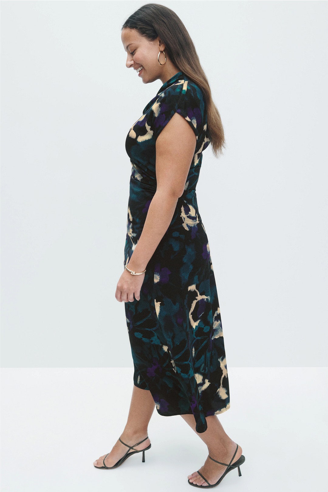 Cap Sleeve Mock Neck Midi Dress by Luxely 6