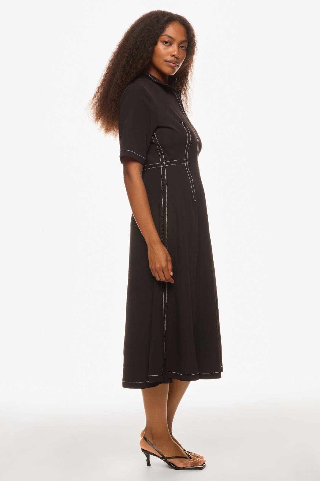 Black Mock Neck Midi Dress by Rosetta Getty x RTR | Rent the Runway