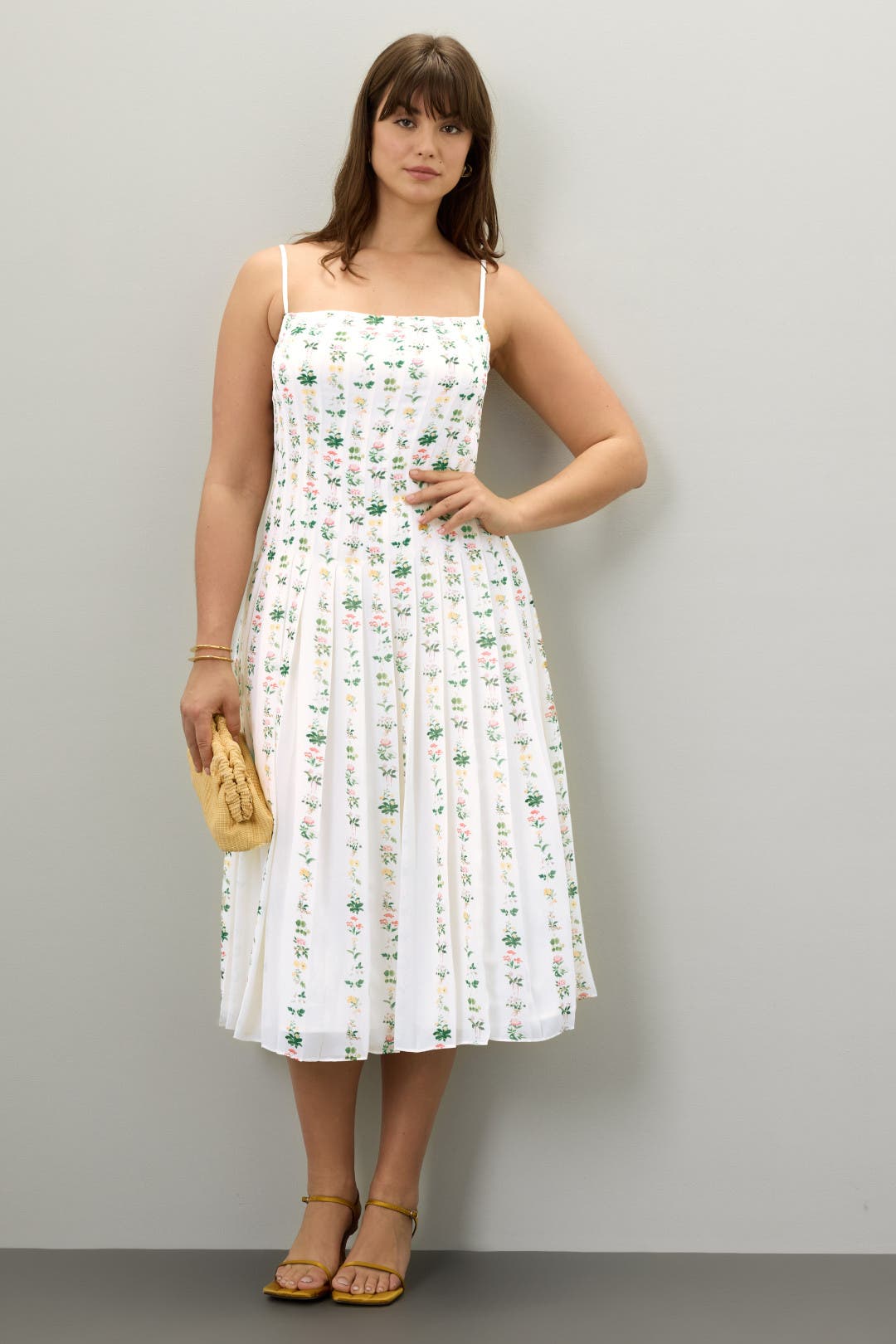 ワンピース Monotone Floral Pleated Dress Her lip to／Monotone Floral Pleated Dress