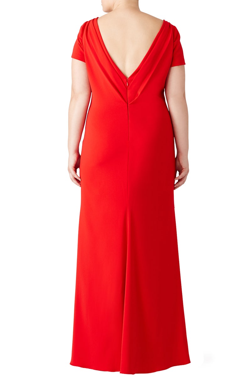 Red Cascade Gown by Badgley Mischka - Photo 5