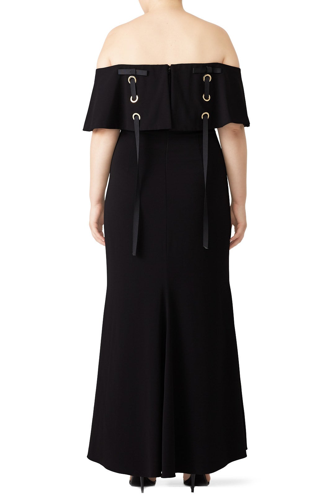 Black Grommet Gown by Badgley Mischka 3