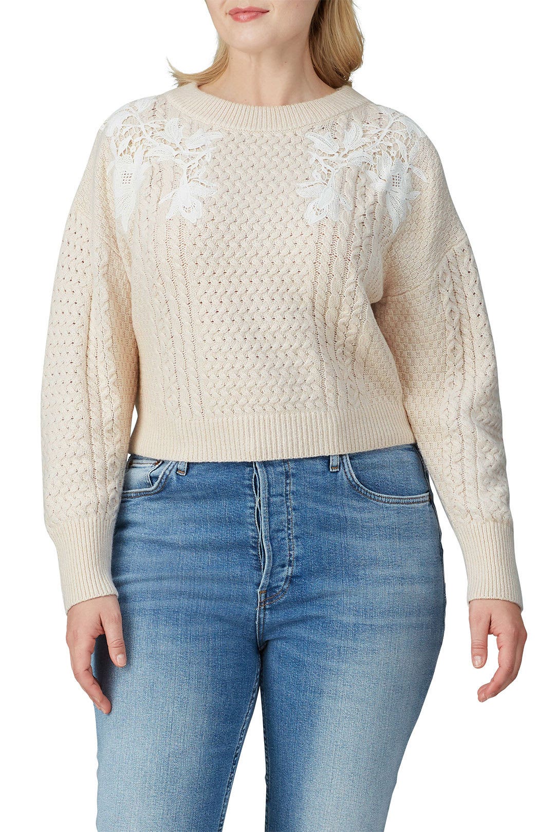 Lace Applique Pullover by Rebecca Taylor NYC 6