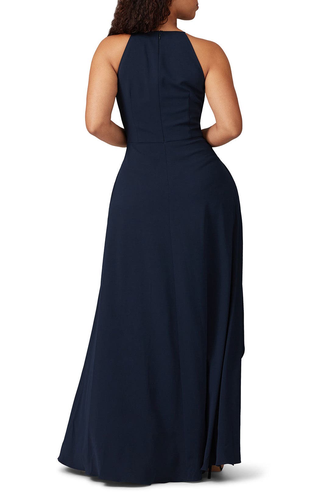 Navy Halter Gown by Badgley Mischka 5