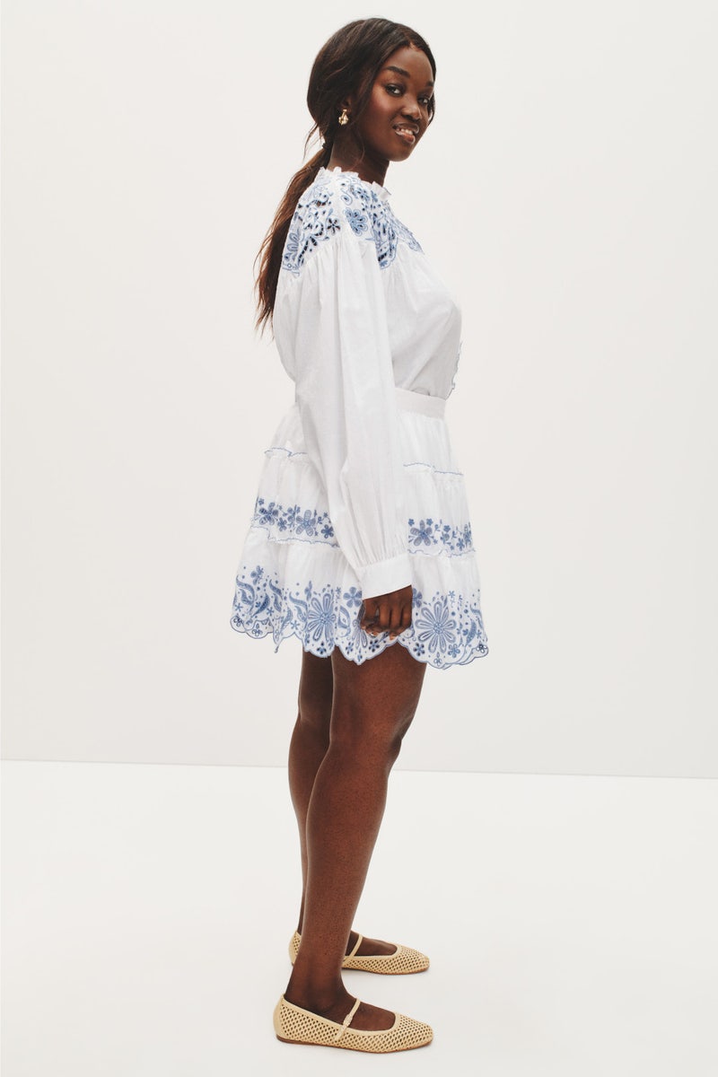 Floral Embroidered Tiered Mini Skirt by kate spade new york - Photo 6