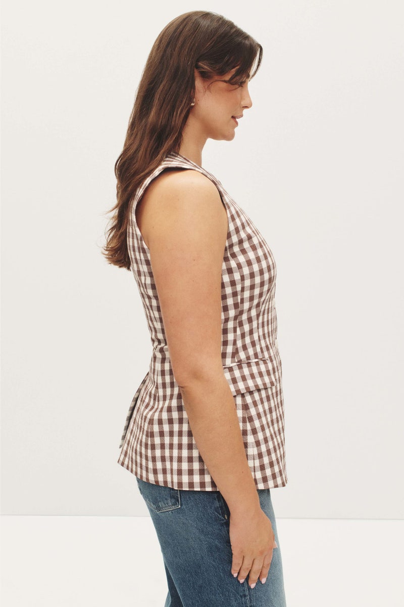 Checkered Lois Vest by Veronica Beard - Photo 6