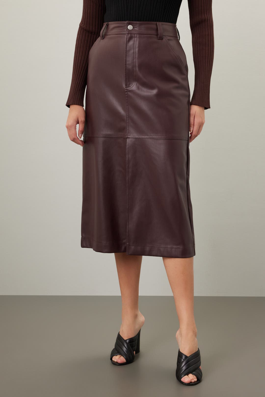 Leather Midi Skirt by Saunders x RTR | Rent the Runway