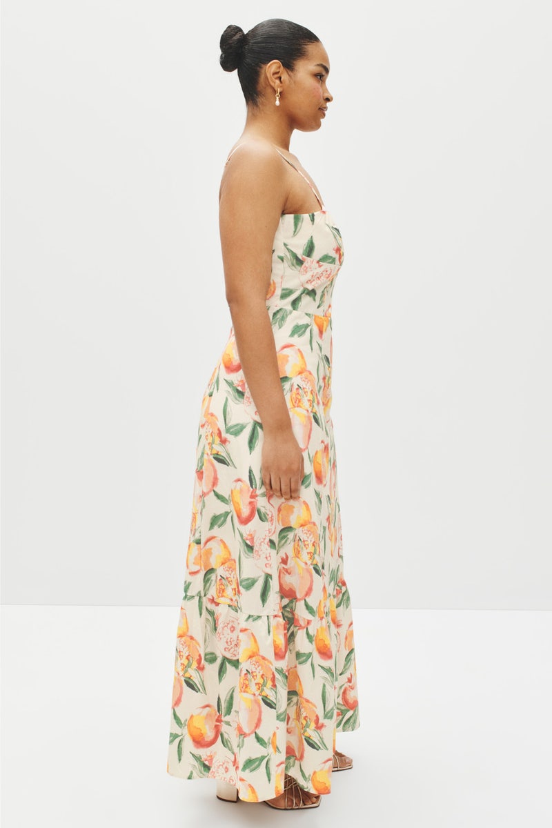 Orange Floral Midi Dress by Layered with Love - Photo 6