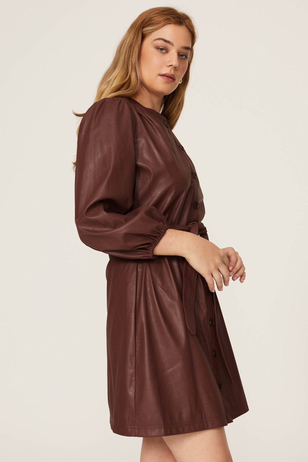 Tallen Faux Leather Shirtdress by Shoshanna 6