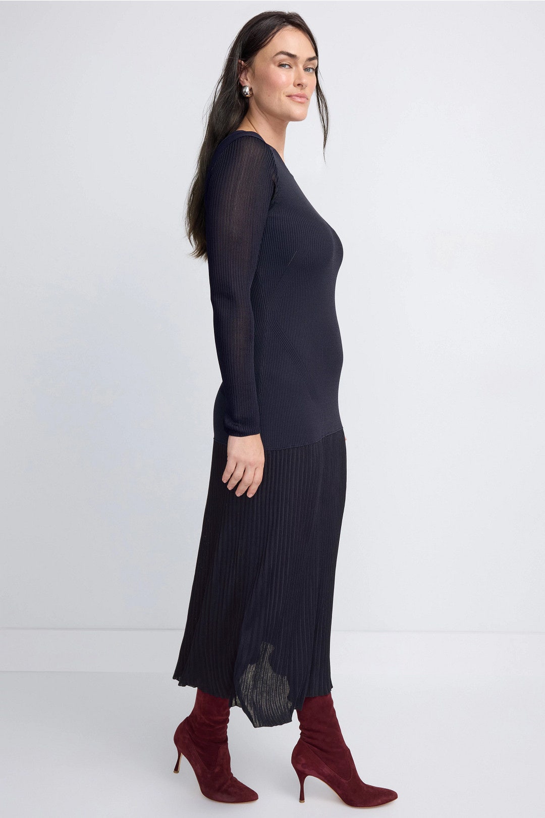 Semi-Sheer Knit Midi Dress by Derek Lam 10 Crosby x RTR 6