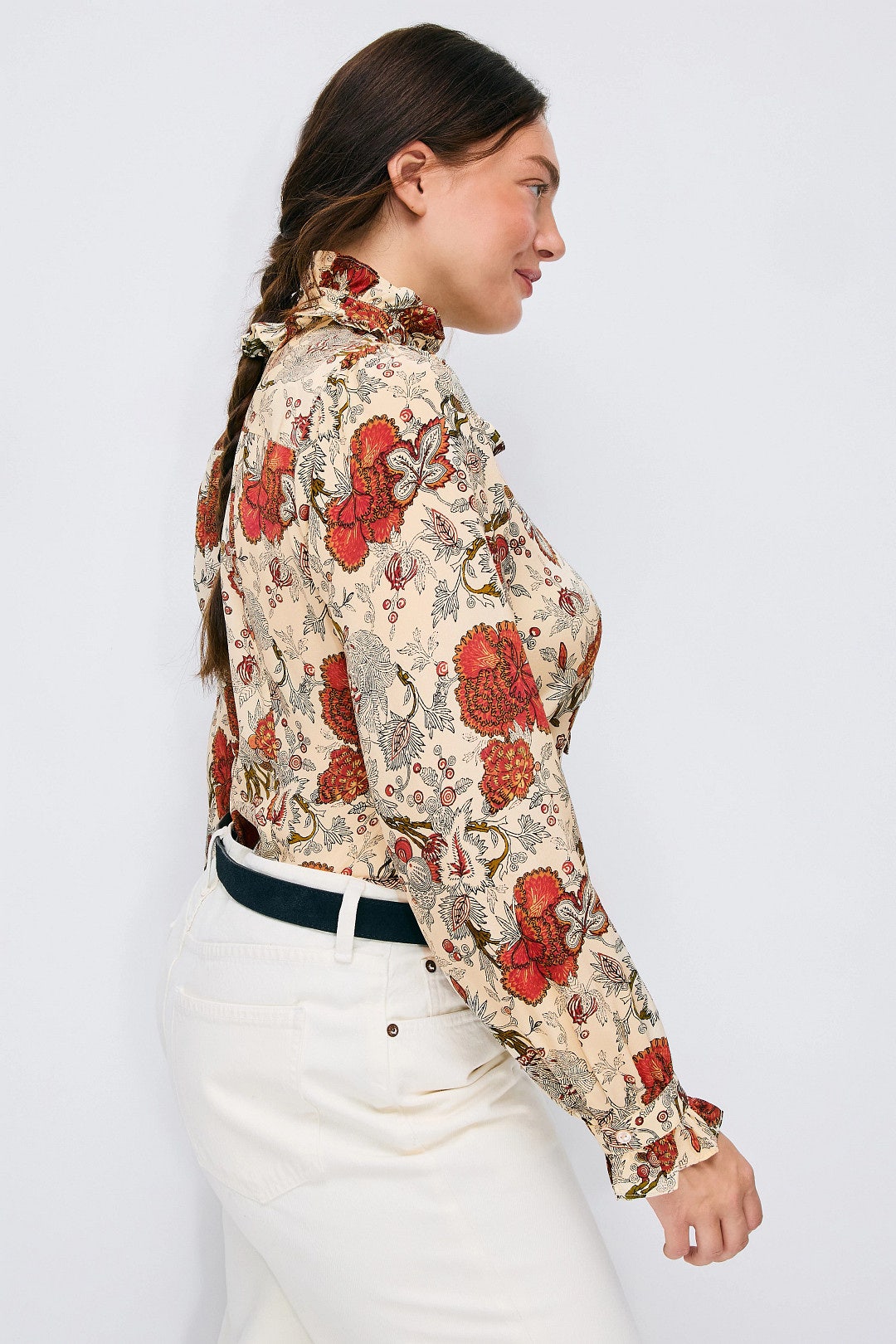 Catroux Silk Long Sleeve Button Front Blouse by Ulla Johnson 6