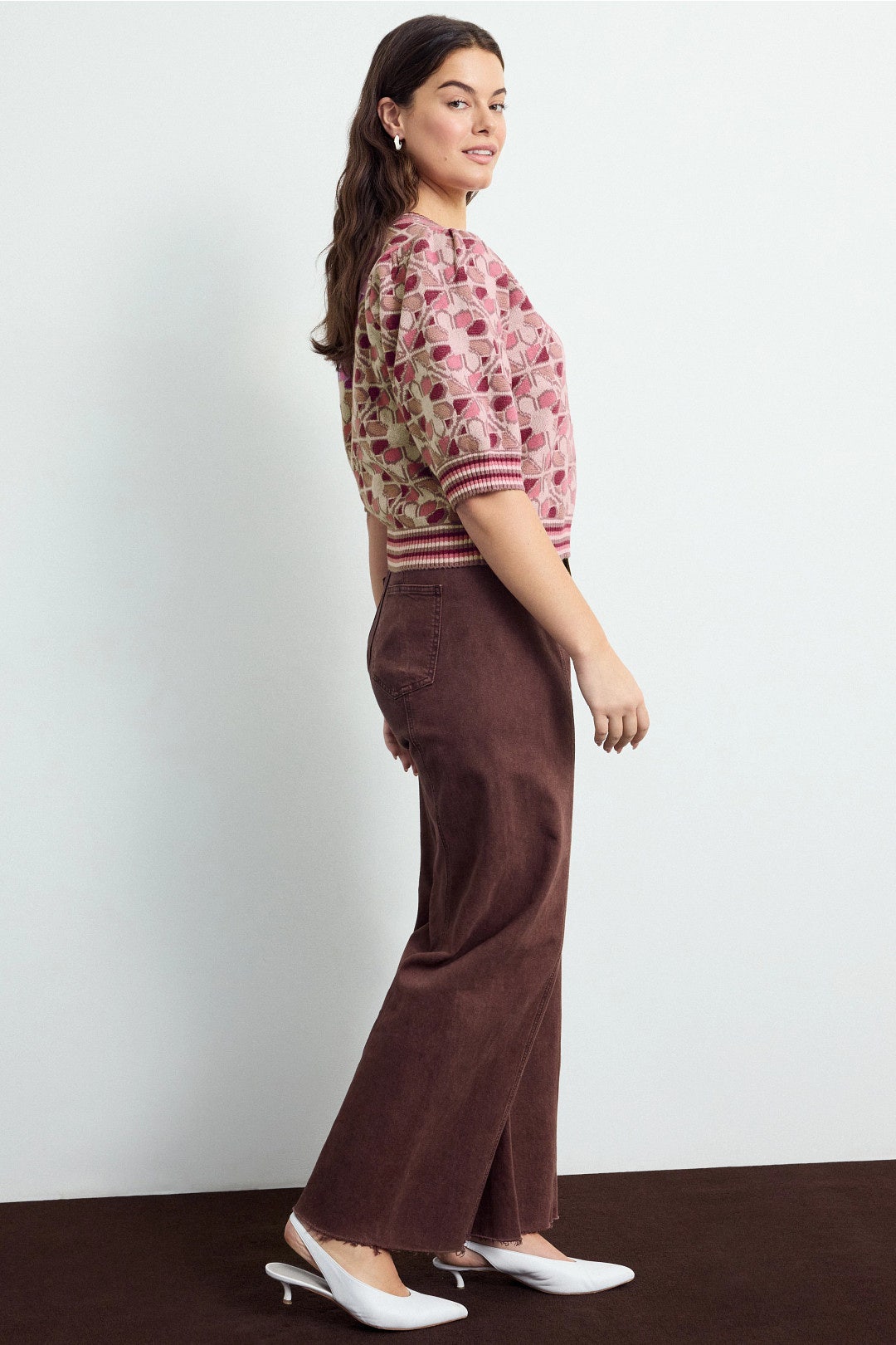 Multi Jacquard Short Sleeve Sweater by Adam Lippes x RTR 6