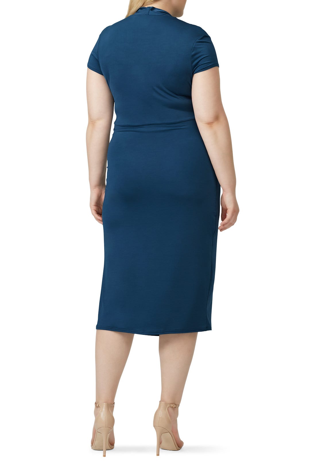 Steel Blue Faux Wrap Dress by Great Jones 5