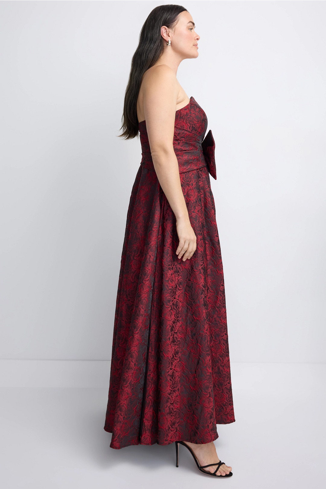 Floral Brocade Strapless A Line Gown main image 0