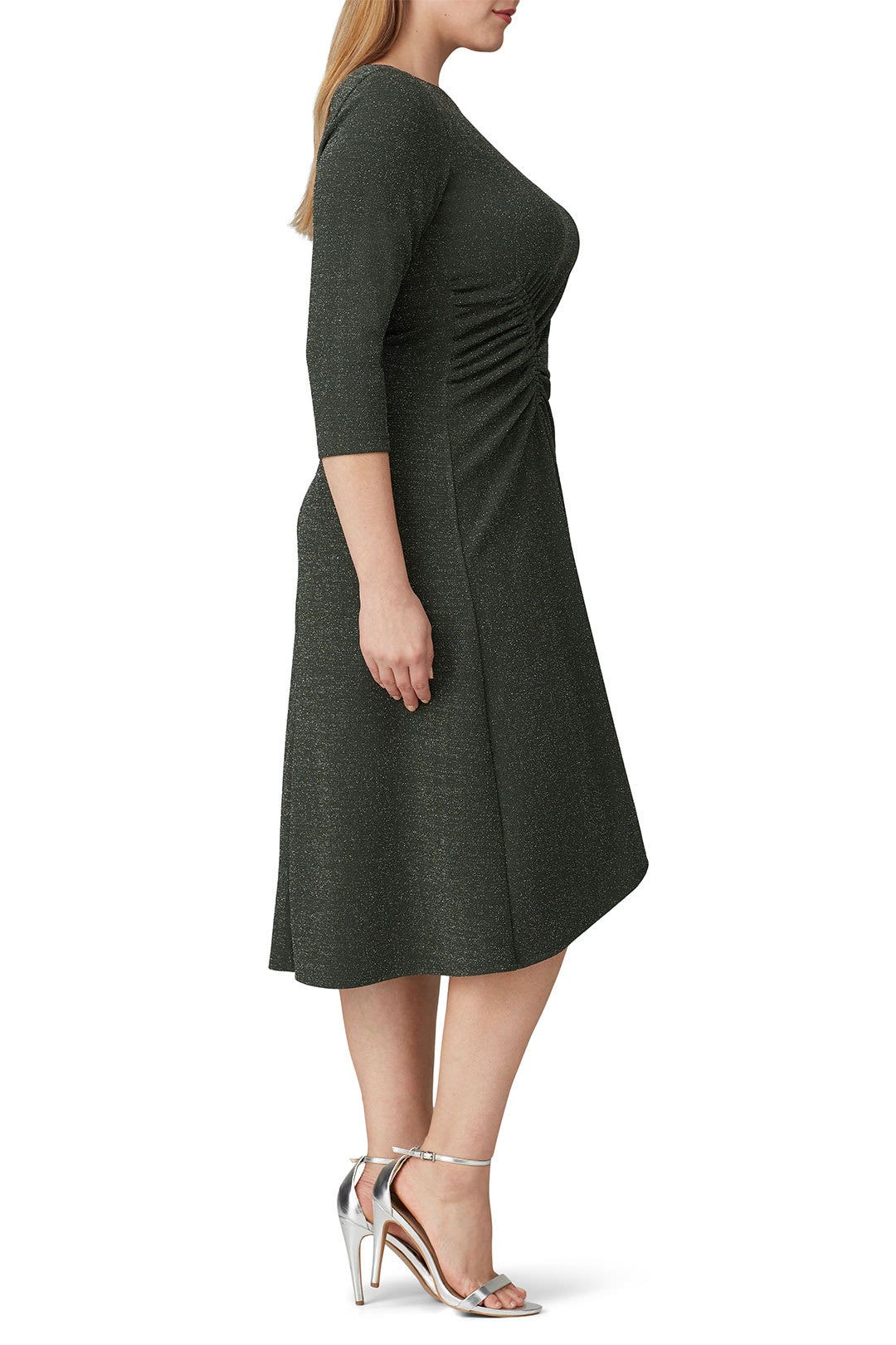 Green Knit Ruched Dress  by Donna Morgan 6