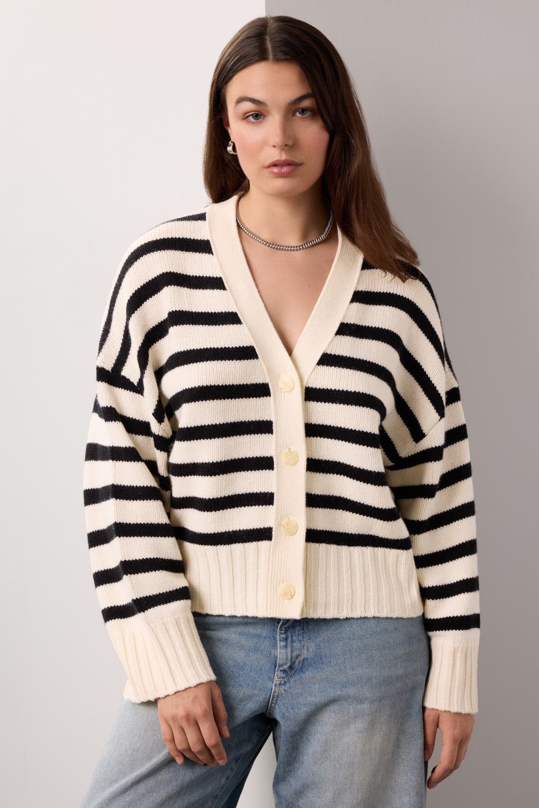 ROLAROLA★大人気★STRIPE BEACH CARDIGAN STRIPE BEACH CARDIGAN BLACK - ROLAROLA | 60% - Asian Fashion