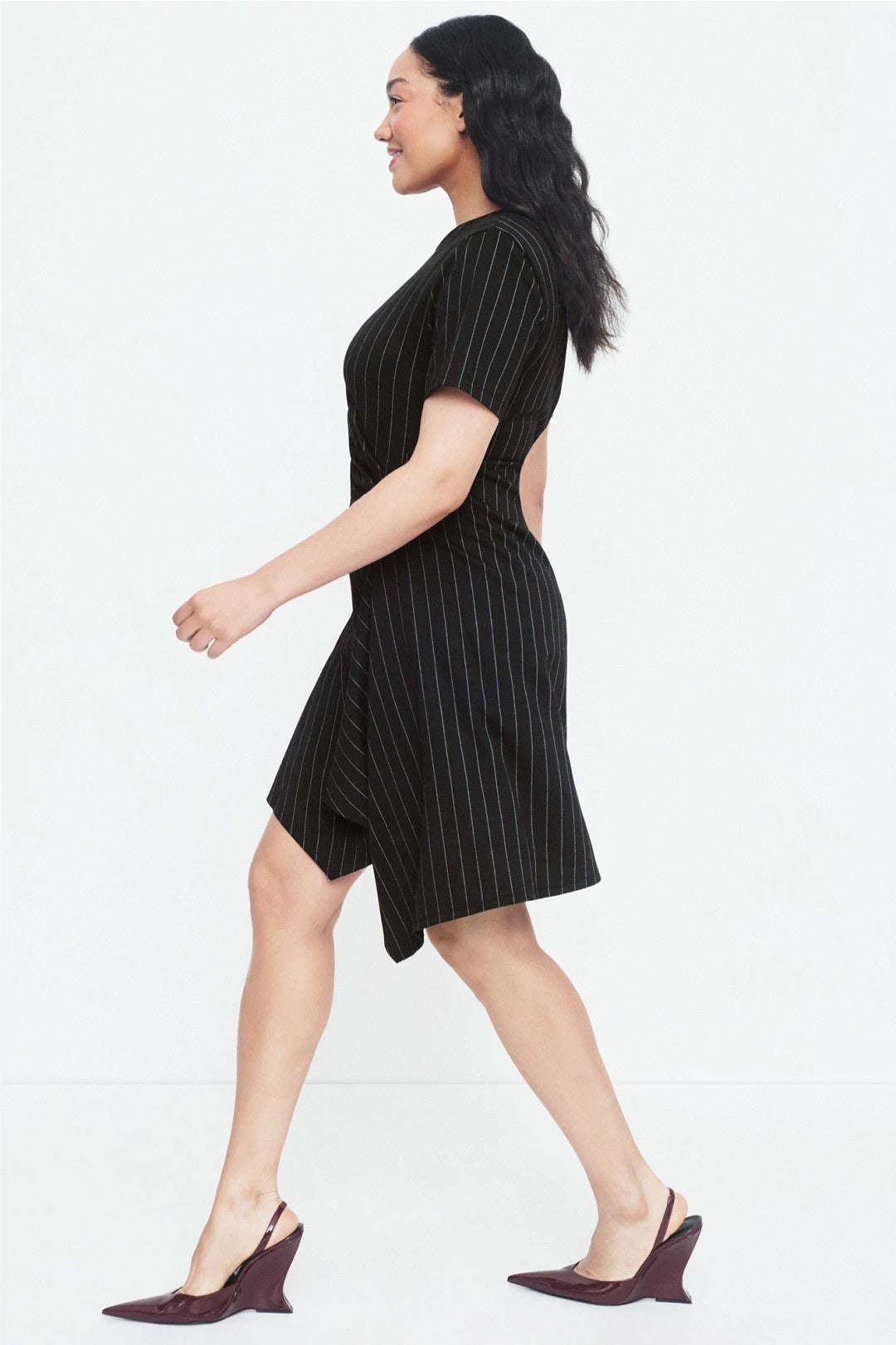 Pinstripe Knit Mini Dress by N Natori 6