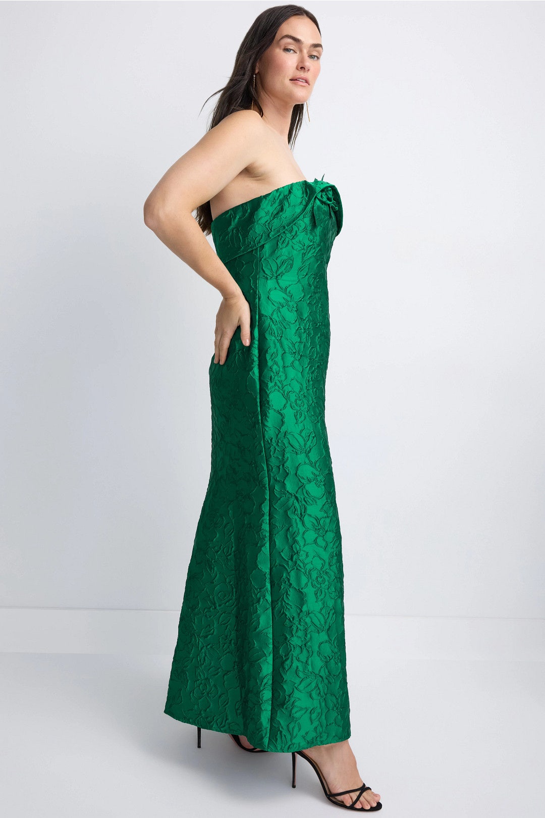 Jacquard Strapless Gown by Badgley Mischka 6