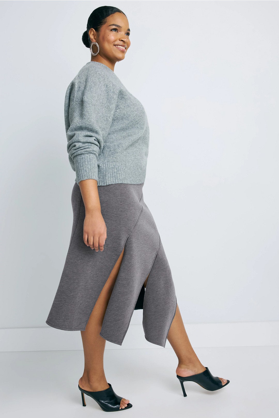 Double Slit Midi Skirt by PLAN C x RTR 6