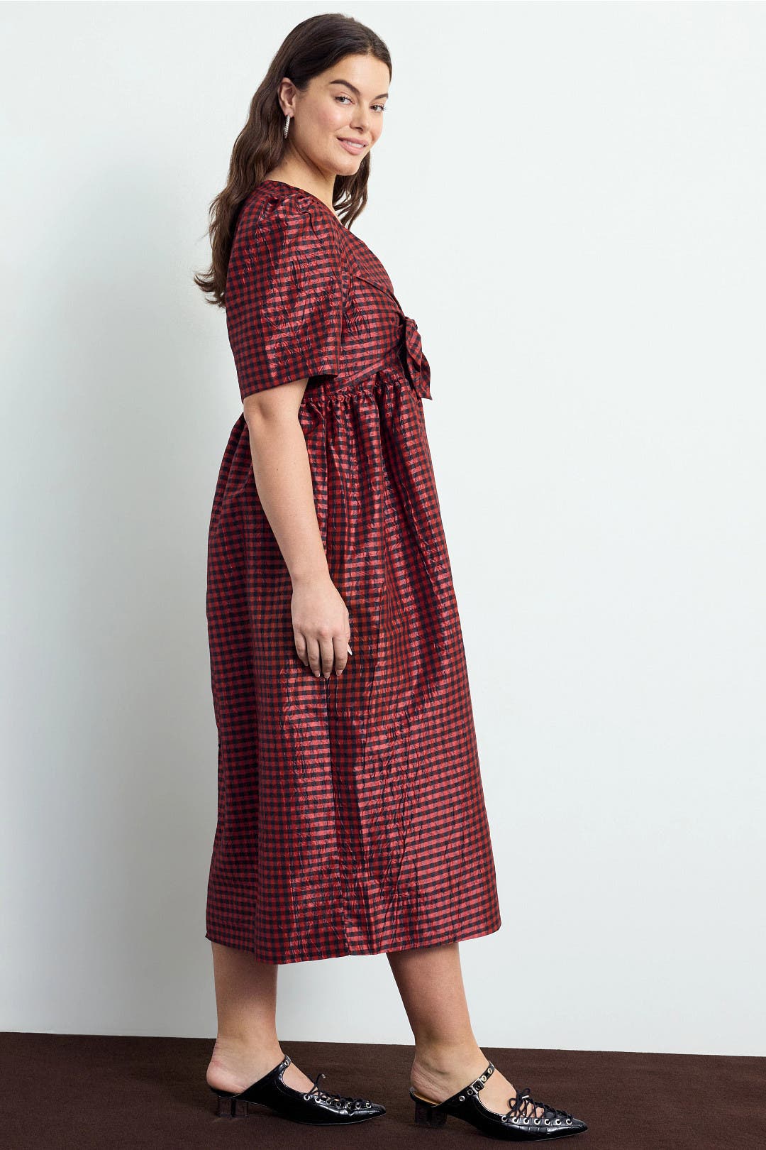 Tie Front Midi Dress by GANNI | Rent the Runway