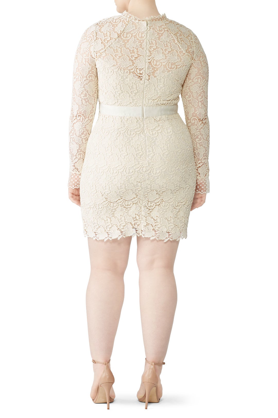 Ivory Lace Sheath Dress by ML Monique Lhuillier 5