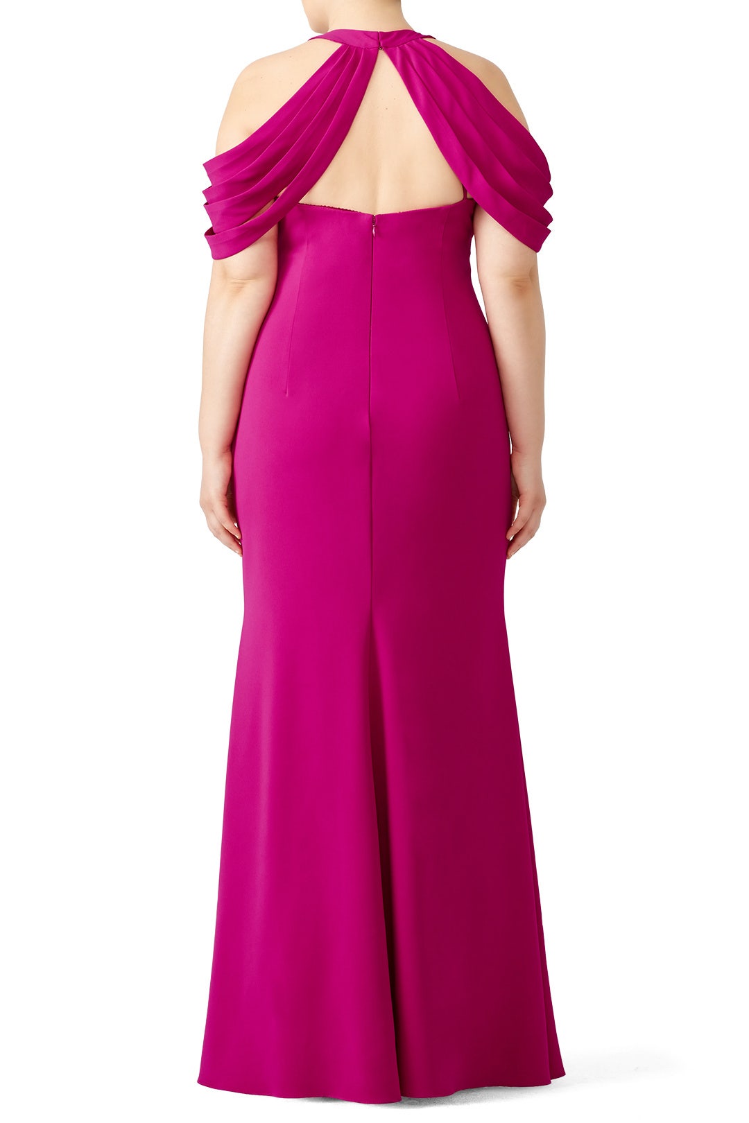 Magenta Draped Gown by Badgley Mischka 5