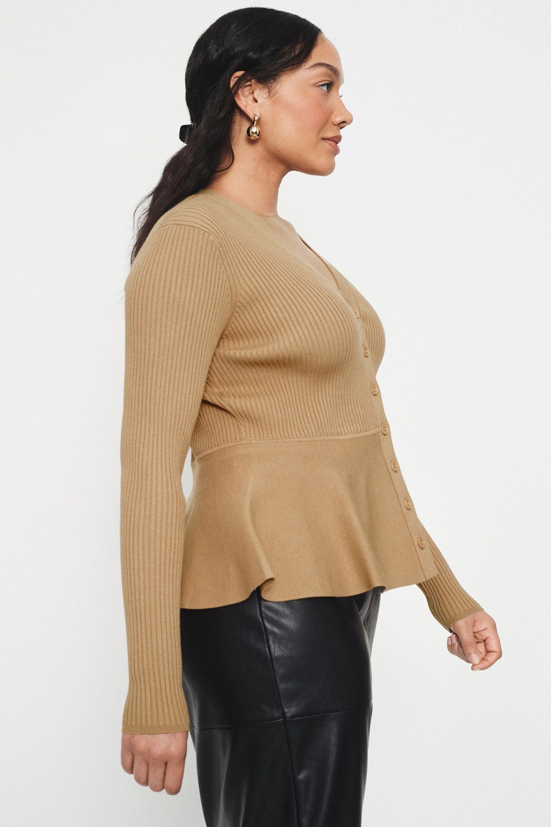 Tan V-Neck Cardigan by Jason Wu x RTR 6