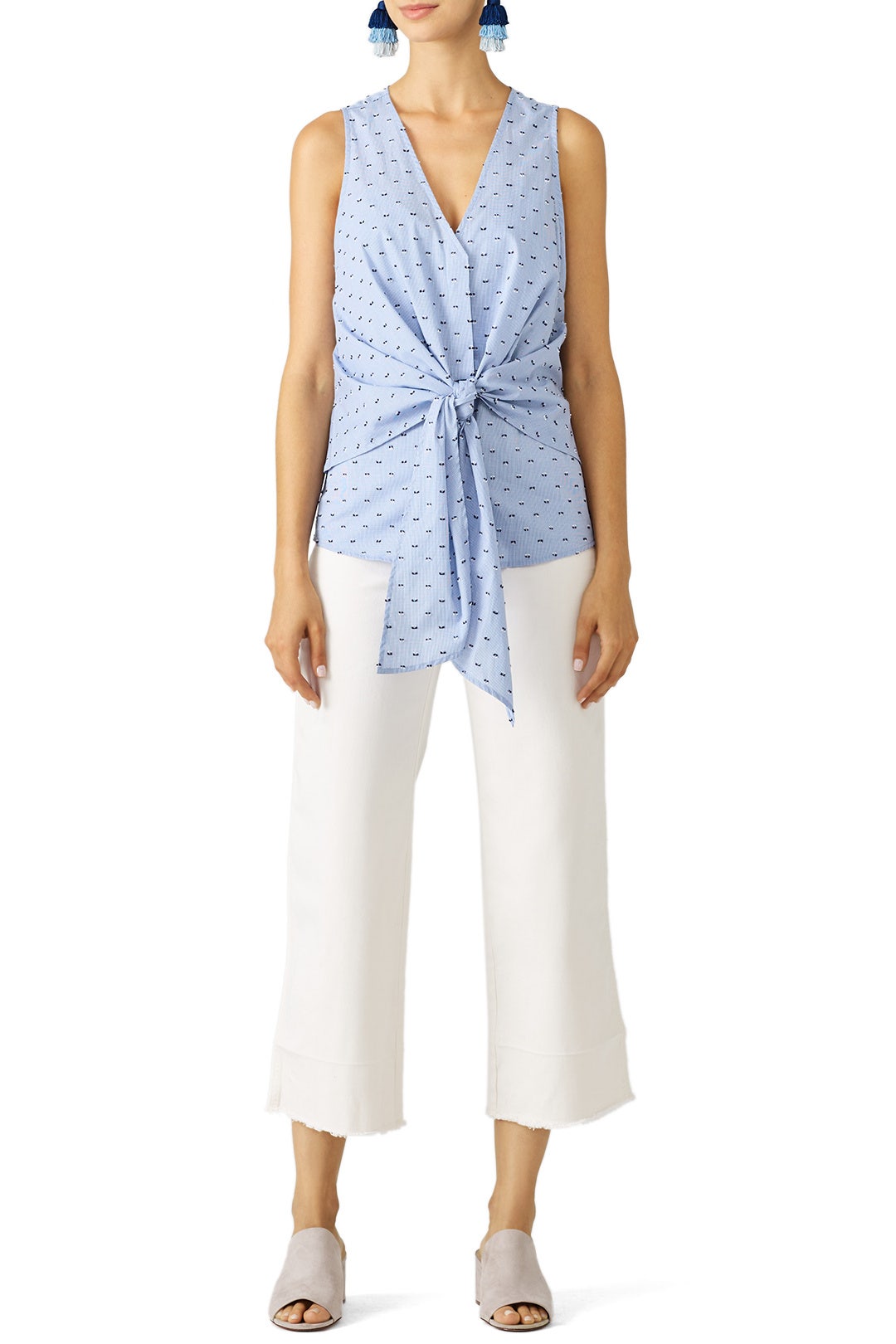 Blue Printed Tie Top by Derek Lam 10 Crosby 3