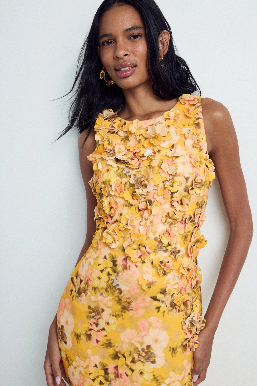 Floral Print Scuba Trumpet Gown by Badgley Mischka 3