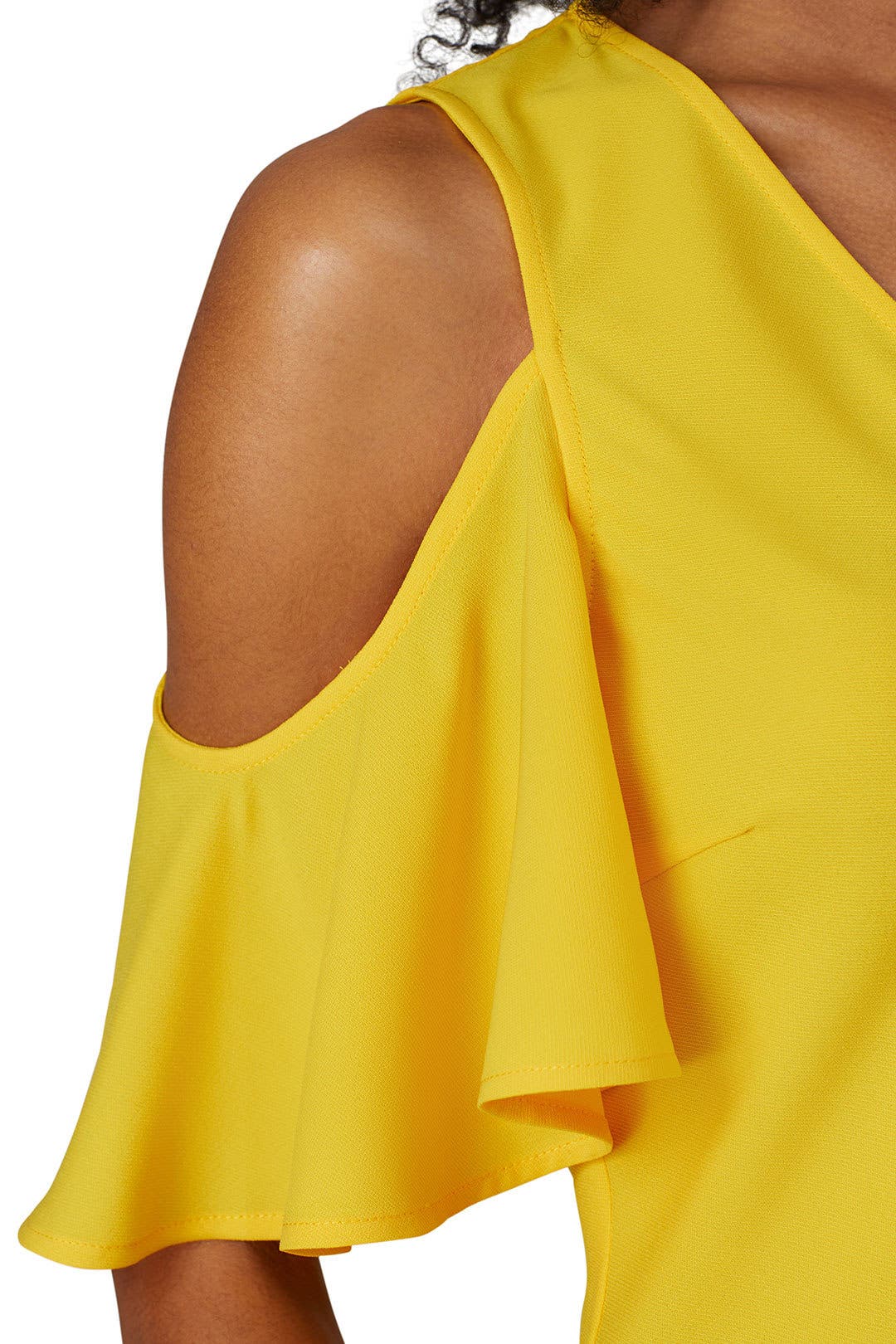 yellow cold shoulder blouse