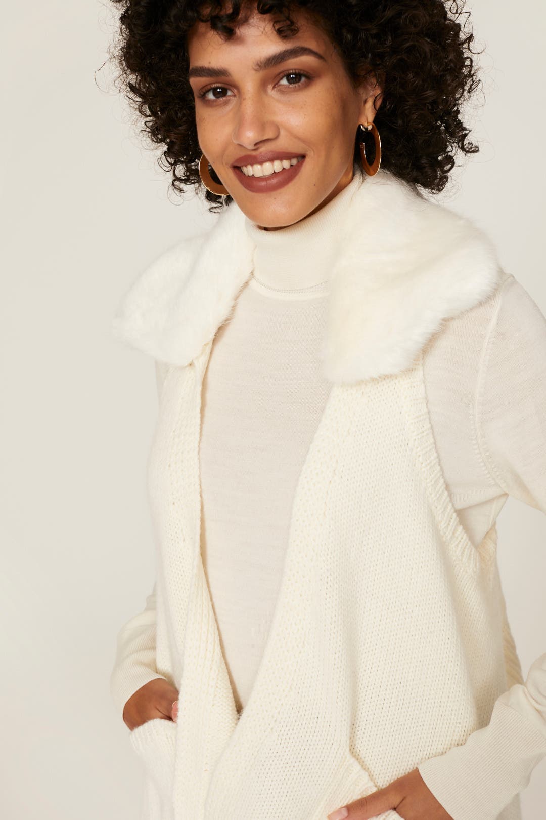 Fur Collar Cardigan Vest by KF/KaufmanFranco x RTR | Rent