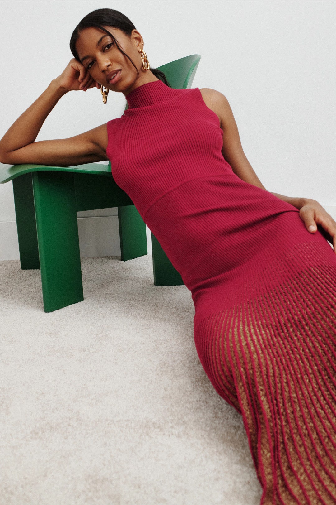 Sleeveless Shimmer Midi Sweater Dress by Moon River 3