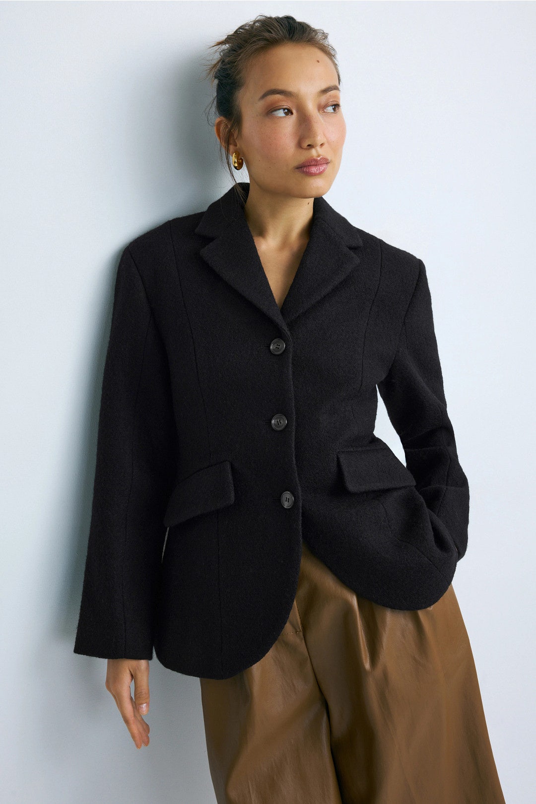 Marina Wool-Blend Sculpted Blazer