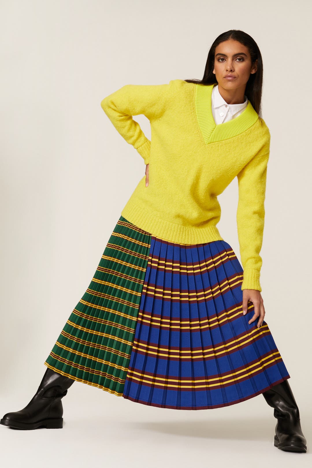 スカート Philosophy Di Lorenzo Serafini Wrap-Around Wool-Blend Skirt Philosophy di Lorenzo Serafini Polka-Dot Pleated A-Line Midi