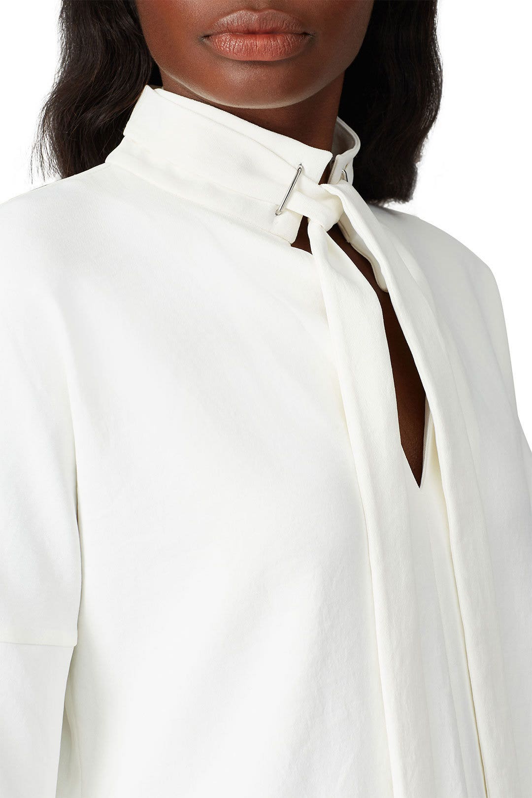 White Dolman Tie Neck Top by Tibi 3
