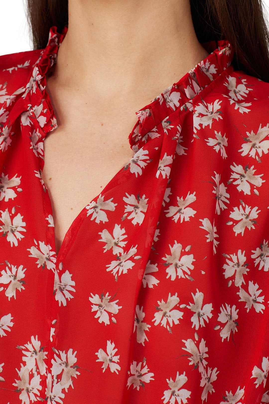 Red Tie Waist Long Sleeve Blouse by Derek Lam 10 Crosby x RTR