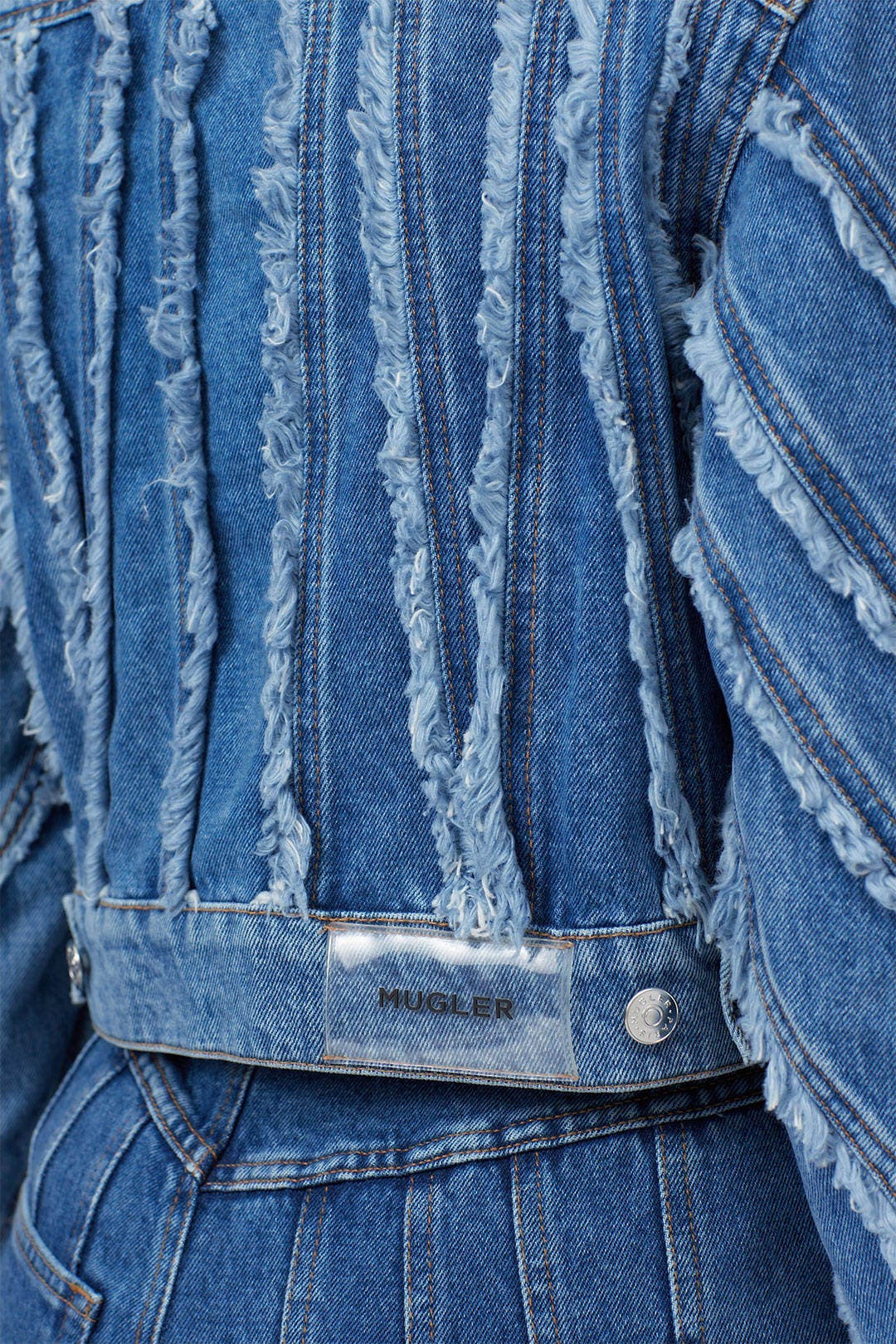 Spiral Denim Jacket by MUGLER | Rent the Runway