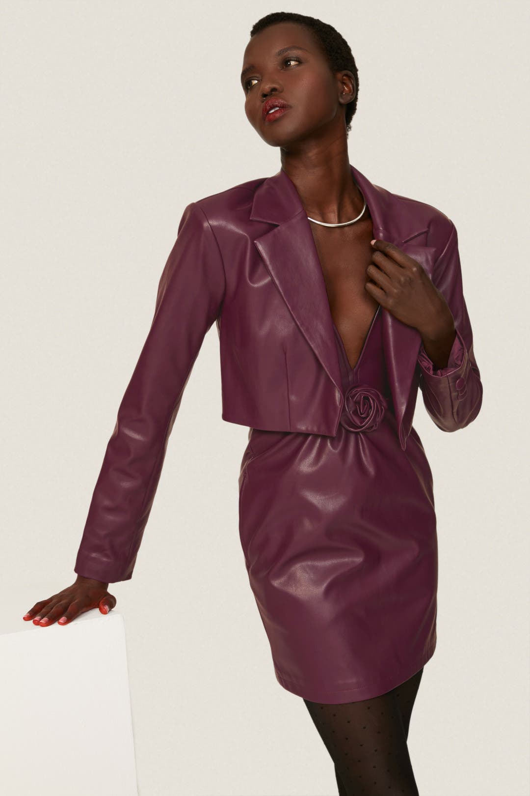 ジャケット・アウター Little suzie Vegan Leather Belted Jacket Vegan Leather Cinched Waist Jacket – Sheree Elizabeth