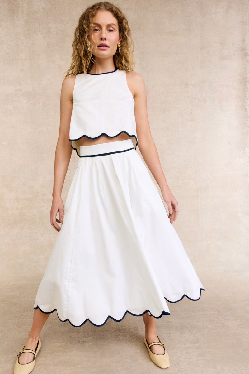 Alexis Cotton Scallop Skirt by French Connection - Photo 3